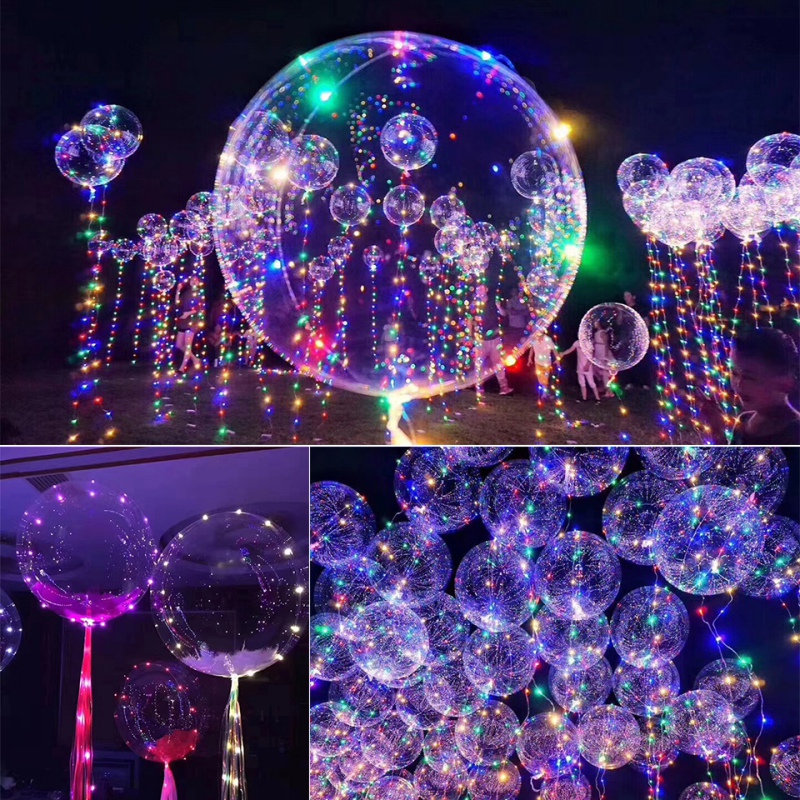 Details about   1/10Pcs 18'' LED Light UP Balloons Transparent Xmas Birthday Wedding Party Decor 